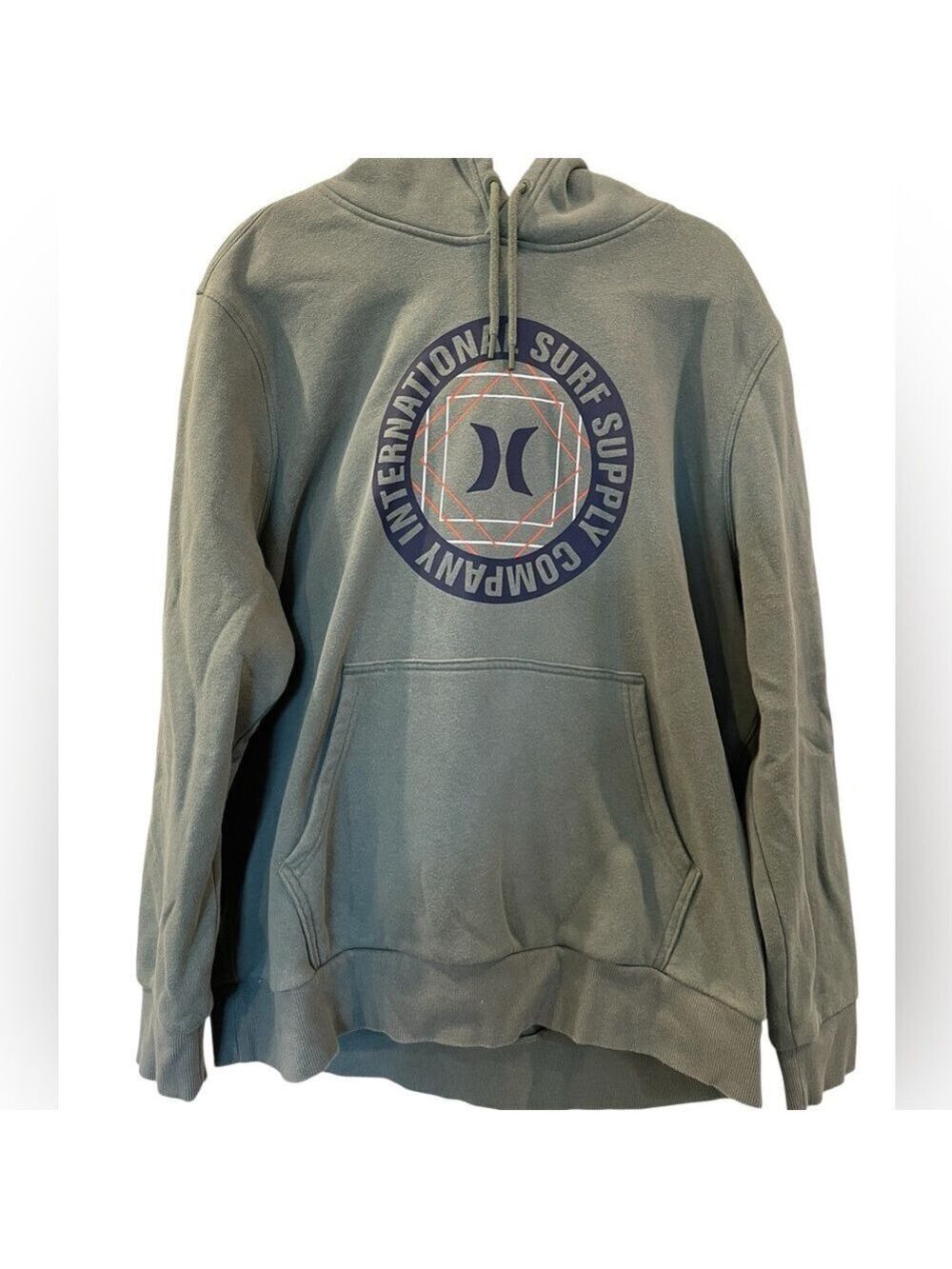 Hurley International Surf Supply Hoodie Green Pullover Sweatshirt Skater XL